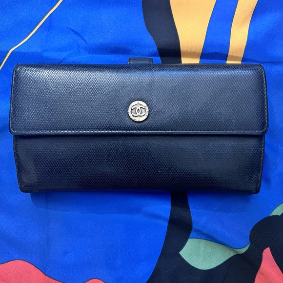 CHANEL Handbags - Chanel Coco Mark Long Wallet Leather Black with authenticity card